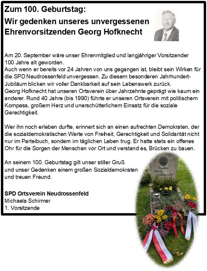 Zum 100. Geburtstag